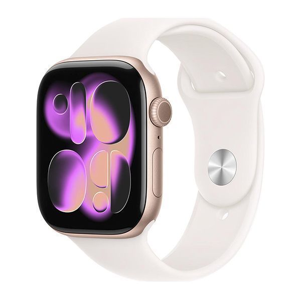 Apple Watch Series 11 42mm Aluminum Rose Gold Case Light Blush Sport Band S/M
